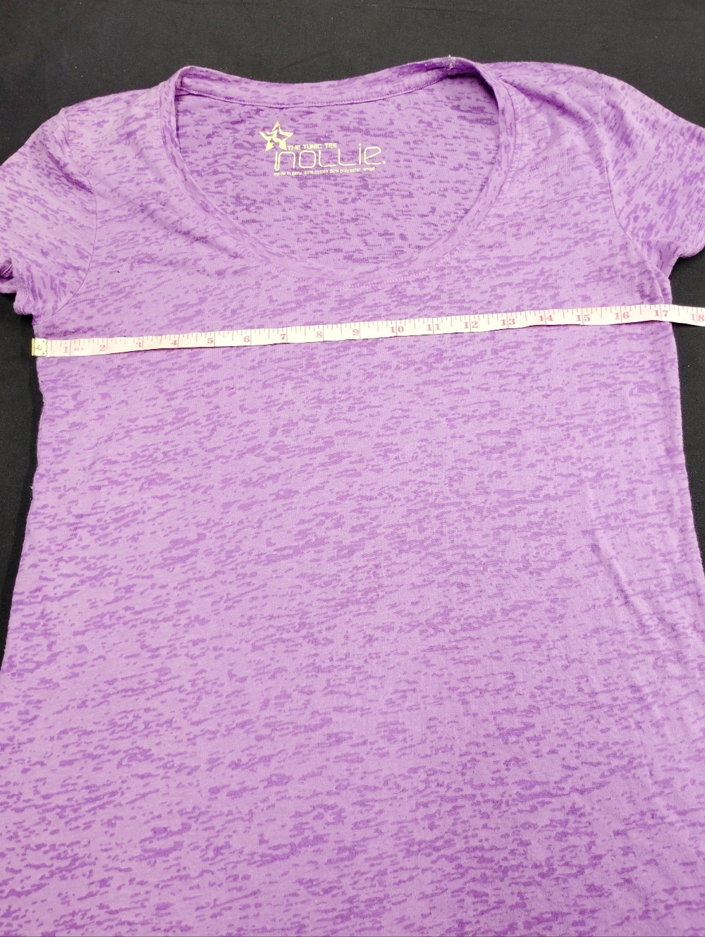 Nollie Lavender Heather Burnout Scoop Neck Short Sleeve Tee - Picture 3 of 4